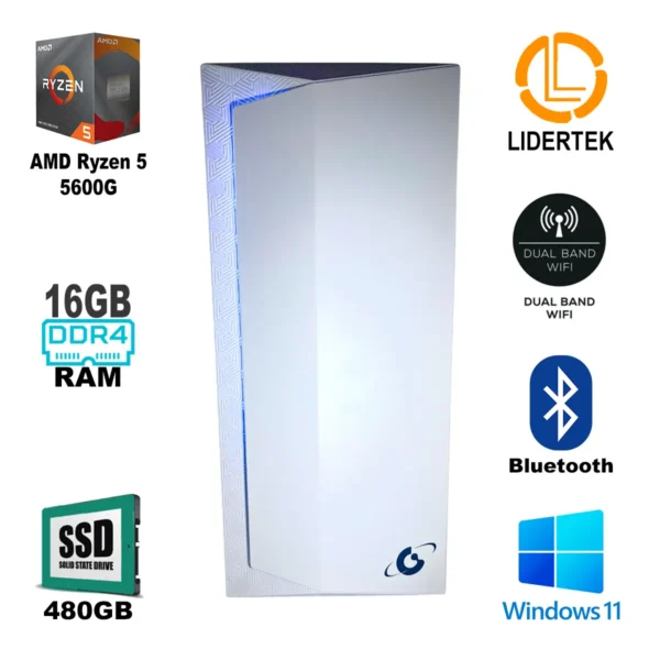 Pc Torre Gamer Ryzen 5 - 16gb Ram - Ssd 480gb - Raedon Pro 1 - Imagen 2