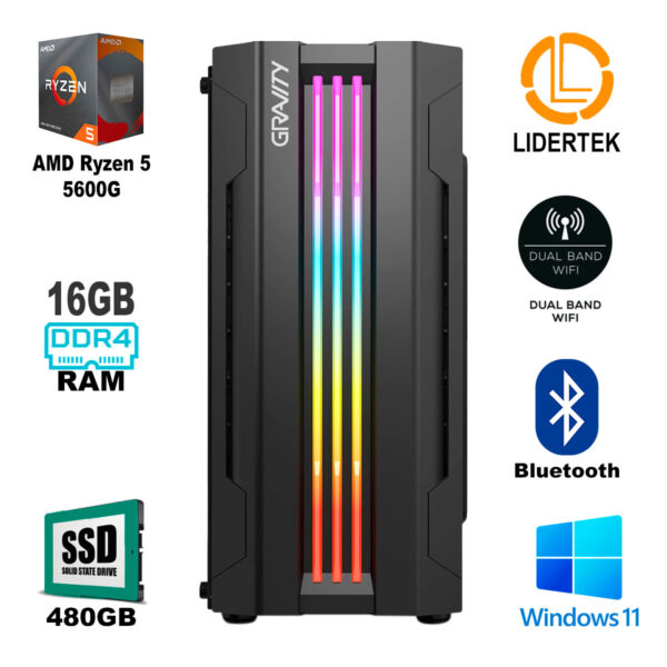 Pc Torre Gamer Ryzen 5 - 16gb Ram - Ssd 480gb - Raedon Pro 1 - Imagen 2