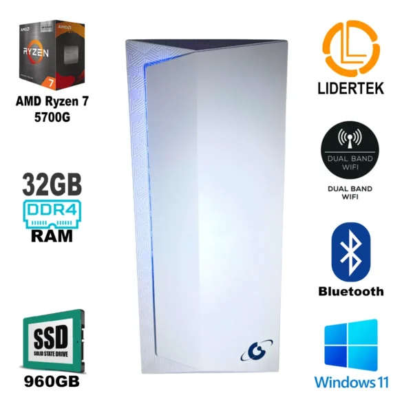 Pc Torre Gamer Ryzen 7 - 32gb Ram - Ssd 960gb Raedon Clasic - Imagen 2