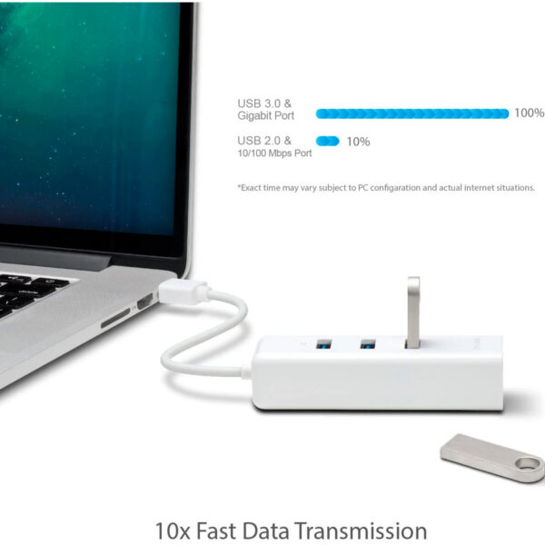 Adaptador Red Gigabit Usb 3.0 a RJ45 TP-Link UE330 + 3 Usb - Imagen 4