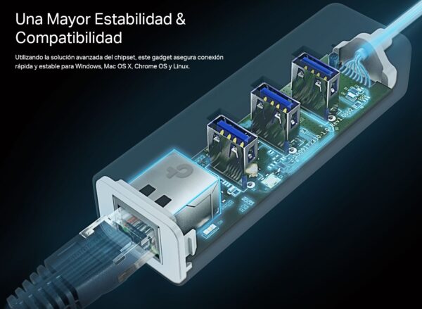 Adaptador Red Gigabit Usb 3.0 a RJ45 TP-Link UE330 + 3 Usb - Imagen 5