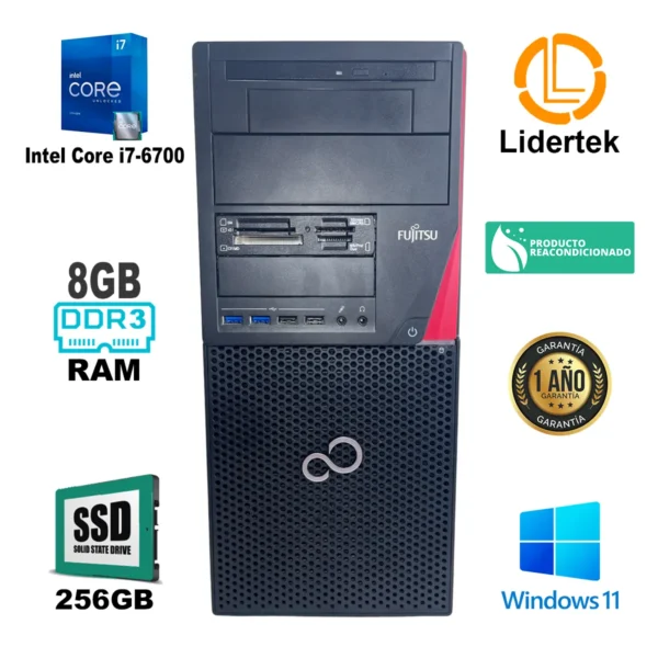 Pc Computadora Core i7-6700 8gb Ram Ssd 256gb Fujitsu P956 - Imagen 2