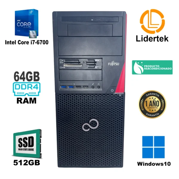 Pc Computadora Escritorio Core i7-6700 64gb Ram 512gb Ssd - Imagen 2