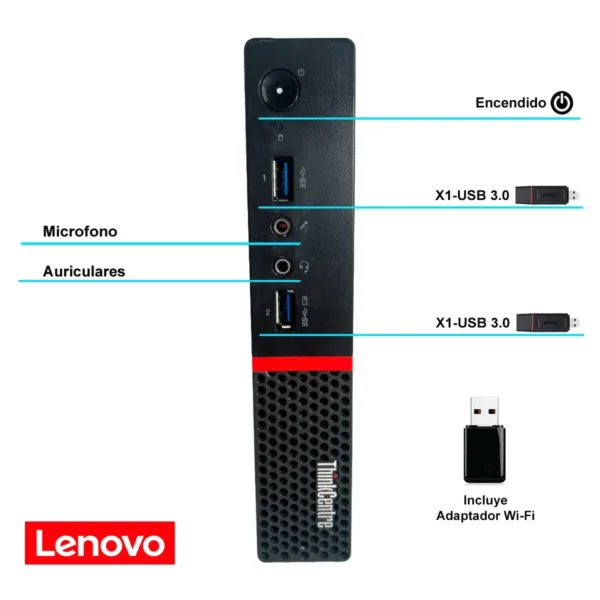 Mini Pc Lenovo I5 8GB Ram Ssd 256gb Wifi + Monitor Tactil - Imagen 3