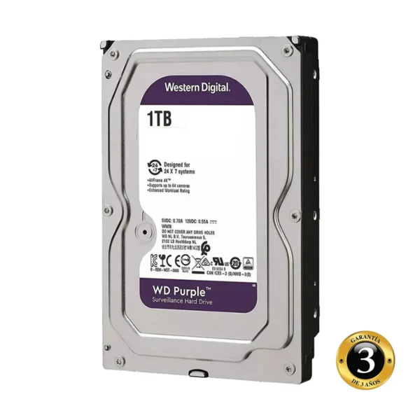 Disco Wd 1tb Purpura Para Video Vigilancia 24/7 365 días - Imagen 2