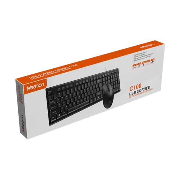 Combo Teclado y Mouse Meetion C100 Oficina USB Ergonómico - Imagen 10