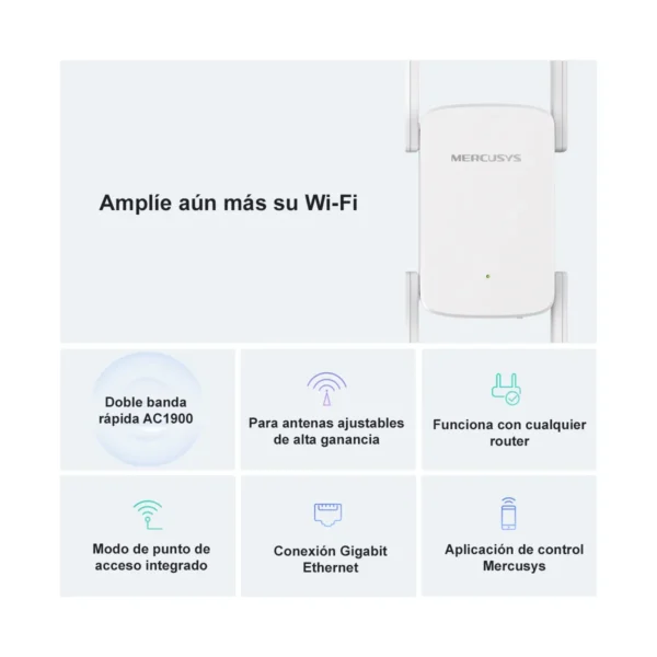 Extensor Repetidor Wifi Mercusys Me50g Dual Band Gigabit - Imagen 3