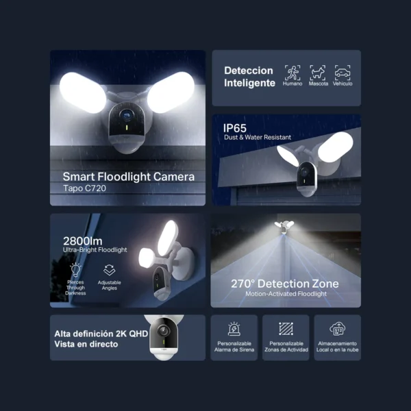 Cámara de Seguridad TP-Link Tapo C720 4MP Visión Nocturna - Imagen 2