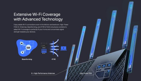 Router Wifi 6 Tp-link Ax72 Pro 5400 Mbps Gigabit Dual Band - Imagen 5