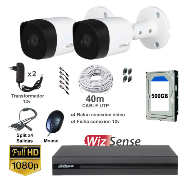 Kit Camaras Seguridad Exterior Full Hd Completo Dvr y Disco - Imagen 2