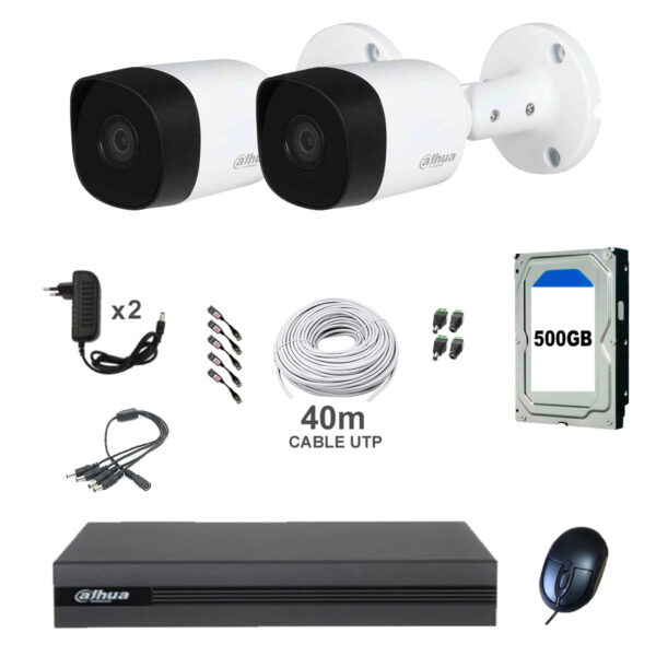 Kit Camaras Seguridad Exterior Full Hd Completo Dvr y Disco