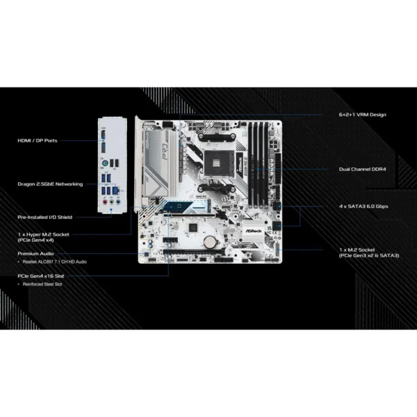 Motherboard Asrock B550m Pro Se Ryzen 5 Ryzen 7 Am4 Ddr4 - Imagen 6