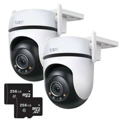 Kit X2 Cámaras Seguridad Exterior Tapo C510 + Memoria 256gb