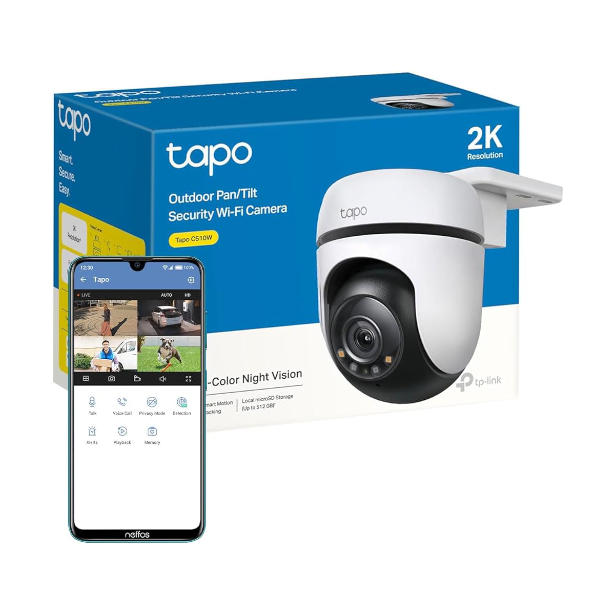 Kit x2 Cámaras Seguridad Exterior 2k 3mp Tapo C510 Grio 360
